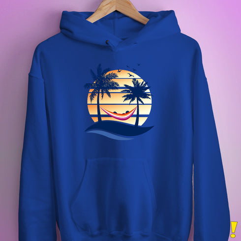 Lesbian Pride Hammock Summer Beach Sunset Hoodie - Royal Blue